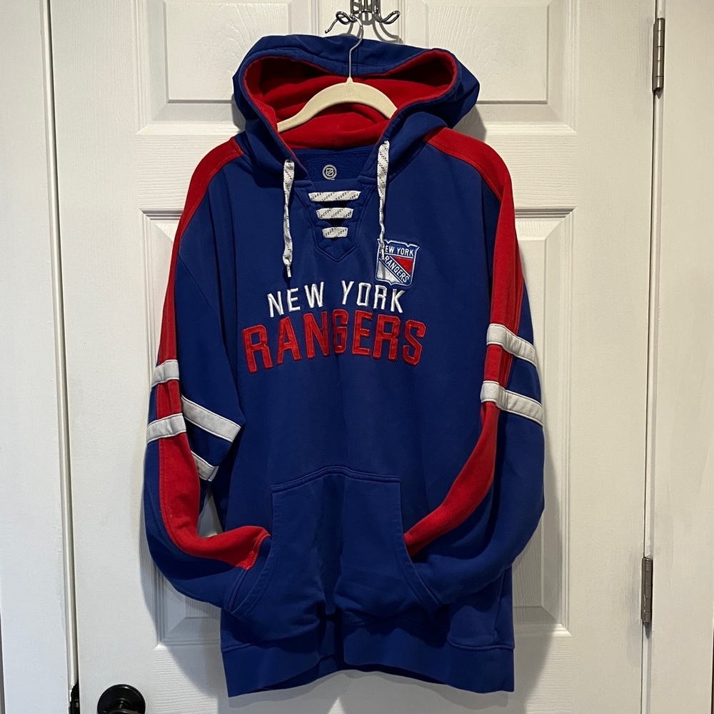 NHL New York Rangers Blue and Red Hoodie